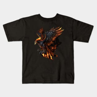 Fire flying fenix (phoenix). Kids T-Shirt